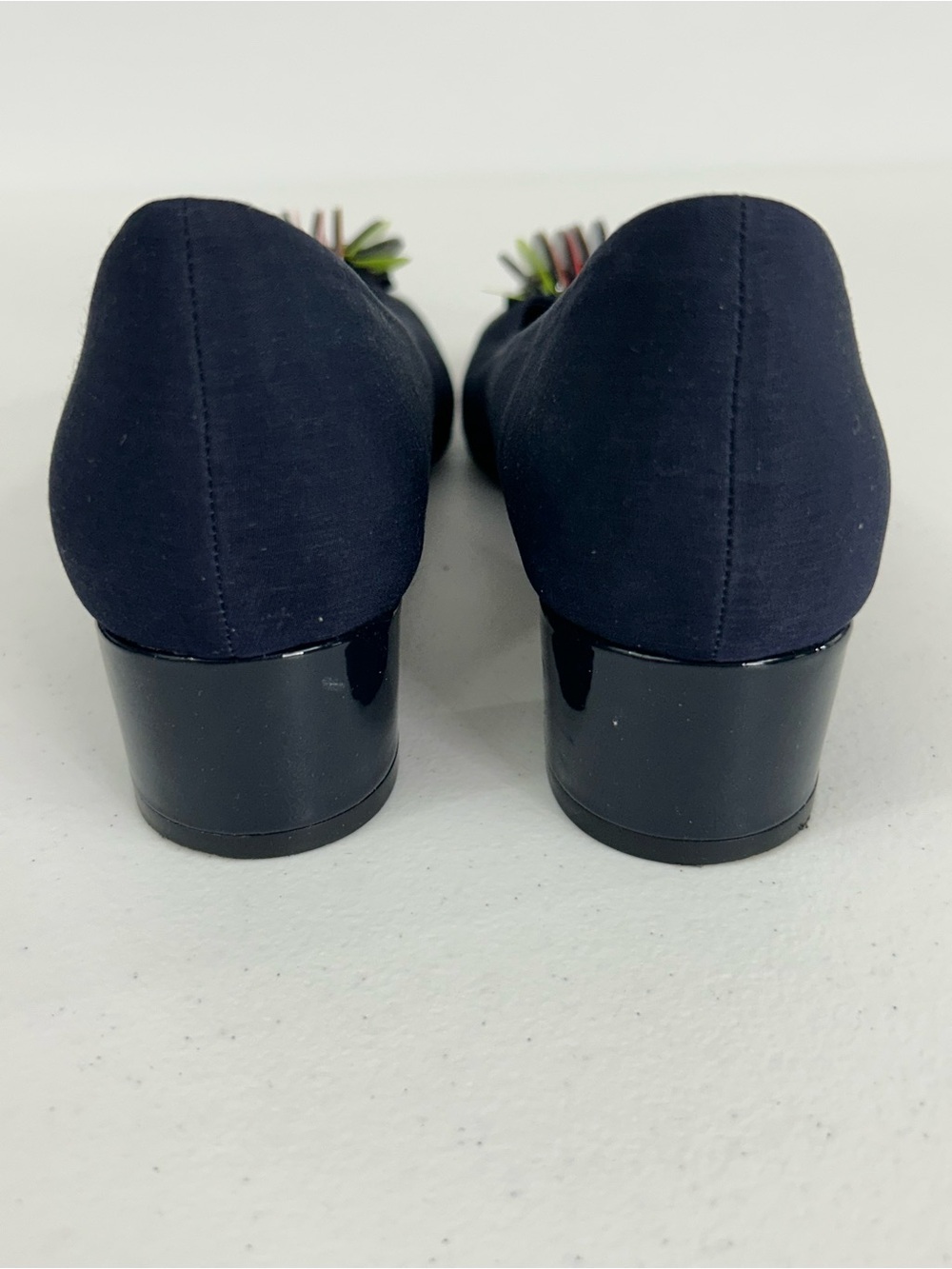 Vaneli Navy Blue Stacked Low Block Heels with Multicolored Disc Design Size 8 N - Picture 6 of 10